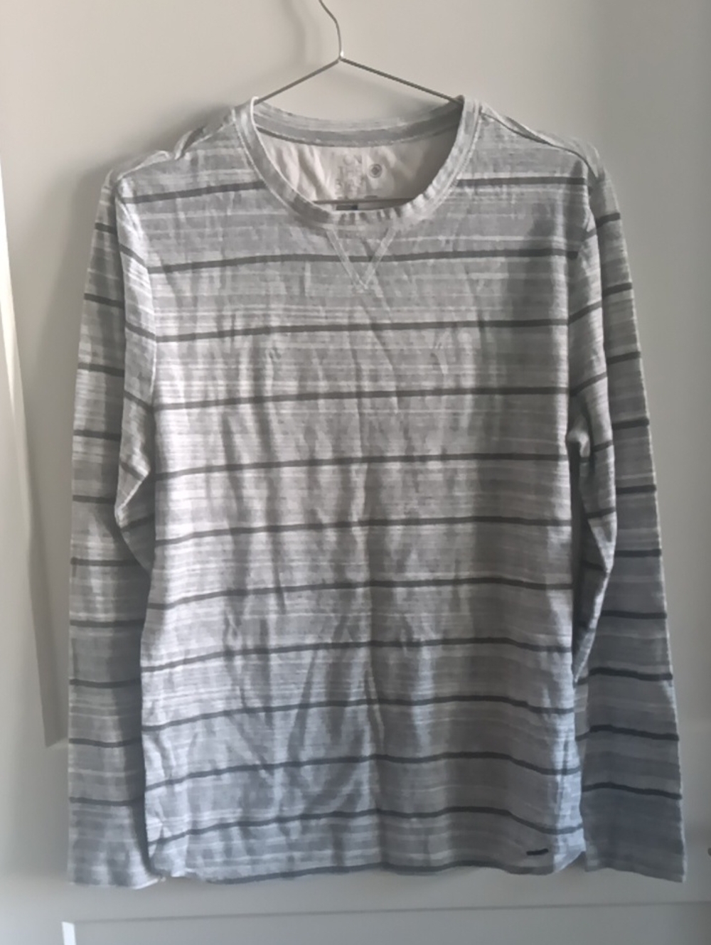 on the byas Light Gray Striped Long-Sleeve Crew Shirt